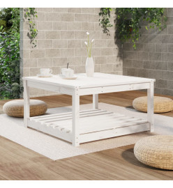 Table de jardin blanc 82,5x82,5x45 cm bois massif de pin