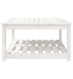 Table de jardin blanc 82,5x82,5x45 cm bois massif de pin