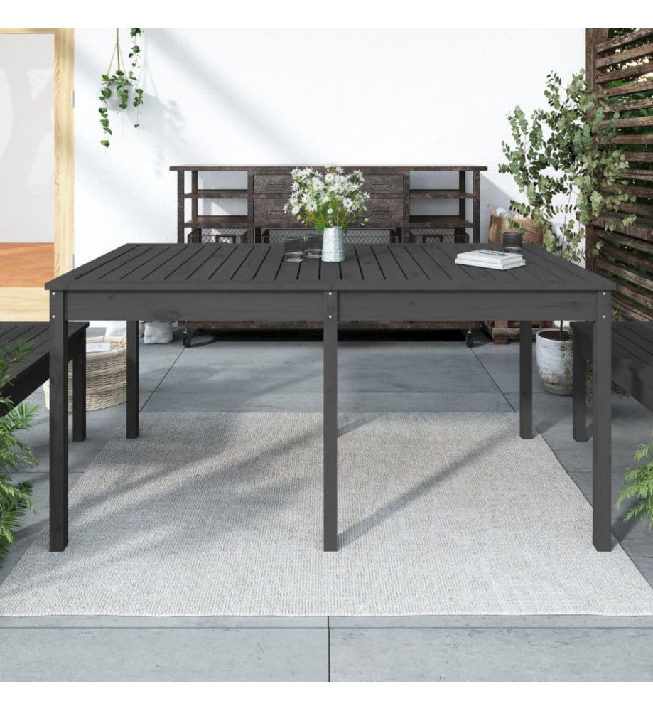 Table de jardin gris 159,5x82,5x76 cm bois massif de pin