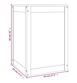 Boîte à linge Blanc 44x44x66 cm Bois massif de pin