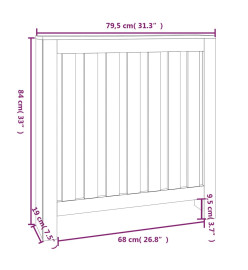 Cache-radiateur Gris 79,5x19x84 cm Bois massif de pin