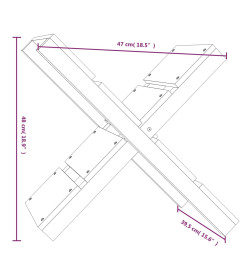 Porte-bûches Noir 47x39,5x48 cm Bois massif de pin