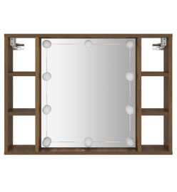 Armoire à miroir avec LED Chêne marron 76x15x55 cm
