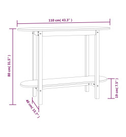 Table console Noir 110x40x80 cm Bois massif de pin