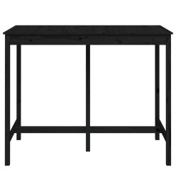 Table de bar Noir 140x80x110 cm Bois massif de pin