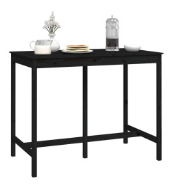 Table de bar Noir 140x80x110 cm Bois massif de pin