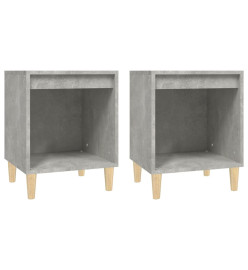 Tables de chevet 2 pcs Gris béton 40x35x50 cm