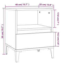 Tables de chevet 2 pcs Chêne marron 40x35x50 cm