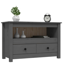 Meuble TV Gris 79x35x52 cm Bois de pin massif