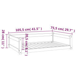 Lit pour chien Marron miel 105,5x75,5x28 cm Bois de pin solide