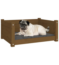 Lit pour chien Marron miel 65,5x50,5x28 cm Bois de pin solide