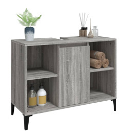 Meuble d'évier sonoma gris 80x33x60 cm bois d'ingénierie