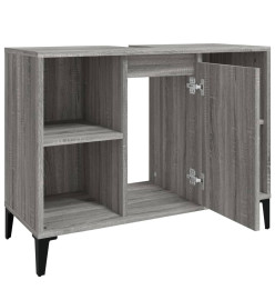 Meuble d'évier sonoma gris 80x33x60 cm bois d'ingénierie