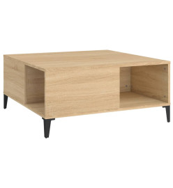 Table basse chêne sonoma 80x80x36,5 cm bois d'ingénierie