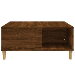 Table basse chêne marron 80x80x36,5 cm bois d'ingénierie