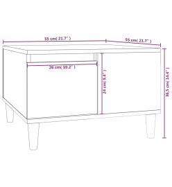 Table basse blanc brillant 55x55x36,5 cm bois d'ingénierie