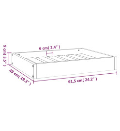 Lit pour chien Marron miel 61,5x49x9 cm Bois de pin solide