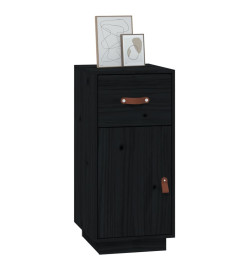 Buffet Noir 34x40x75 cm Bois massif de pin