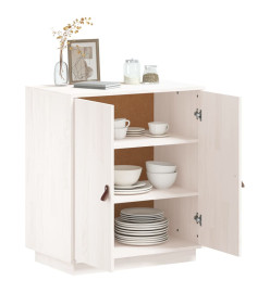 Buffet Blanc 65,5x40x75 cm Bois massif de pin