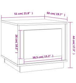 Table basse sonoma gris 51x50x44 cm bois d'ingénierie