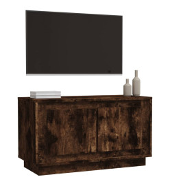 Meuble TV chêne fumé 80x35x45 cm bois d'ingénierie