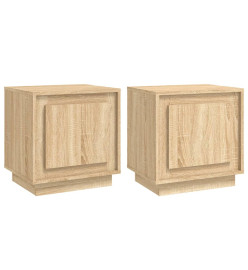 Tables de chevet 2pcs chêne sonoma 44x35x45cm bois d'ingénierie