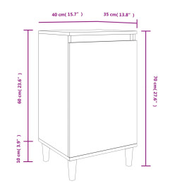 Table de chevet chêne marron 40x35x70 cm bois d'ingénierie