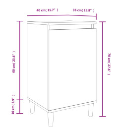 Tables de chevet 2 pcs gris béton 40x35x70 cm bois d'ingénierie