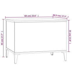 Table basse Sonoma gris 60x44,5x45 cm Bois d'ingénierie