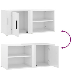 Meubles TV 2 pcs Blanc brillant 80x31,5x36 cm Bois d'ingénierie