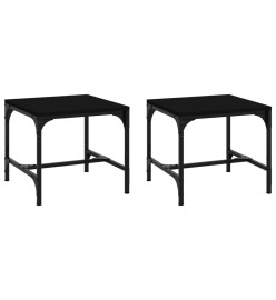 Tables d'appoint 2 pcs Noir 40x40x35 cm Bois d'ingénierie