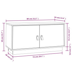 Meuble TV Marron miel 80x34x40 cm Bois de pin massif