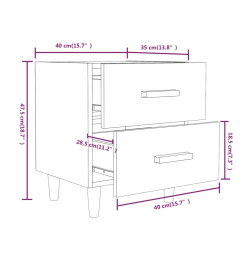 Table de chevet Chêne fumé 40x35x47,5 cm