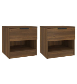 Tables de chevet 2 pcs Chêne marron Bois d'ingénierie