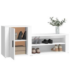 Armoire à chaussures Blanc 130x35x54 cm Bois d'ingénierie