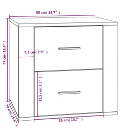 Table de chevet Sonoma gris 50x39x47 cm