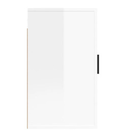 Meuble TV mural Blanc brillant 40x34,5x60 cm