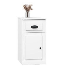 Armoire latérale avec tiroir blanc brillant 40x50x75 cm