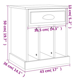 Table de chevet blanc 43x36x50 cm