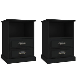 Tables de chevet 2 pcs noir 43x36x60 cm