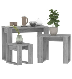 Tables gigognes 3 pcs Sonoma gris Bois d'ingénierie