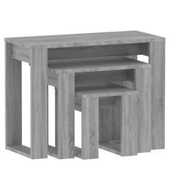 Tables gigognes 3 pcs Sonoma gris Bois d'ingénierie