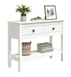 Table console Blanc 100x35x75 cm Bois massif de pin