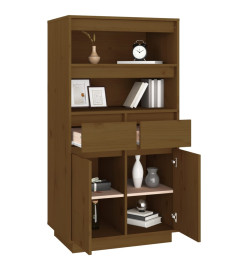 Buffet haut Marron miel 60x40x116,5 cm Bois massif de pin