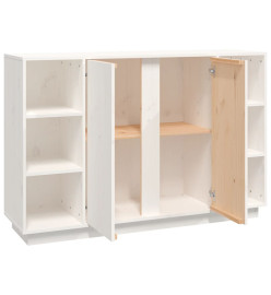 Buffet Blanc 120x35x80 cm Bois massif de pin