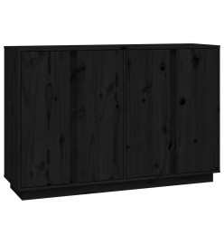 Buffet Noir 120x35x80 cm Bois massif de pin