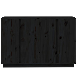 Buffet Noir 120x35x80 cm Bois massif de pin