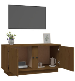 Meuble TV Marron miel 80x35x40,5 cm Bois de pin massif