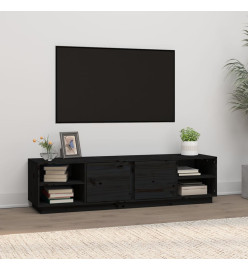 Meuble TV Noir 156x40x40 cm Bois de pin massif