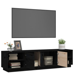 Meuble TV Noir 156x40x40 cm Bois de pin massif